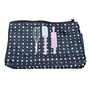 Thirty-one Zipper Pouch Black White Polka Dot